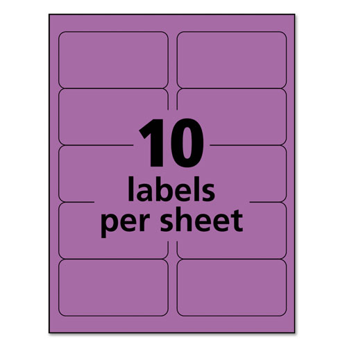 Avery High-Visibility Permanent Laser ID Labels, 2 x 4, Neon Magenta, 1000/Box