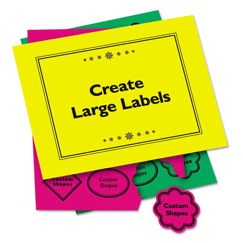 Avery High-Visibility Permanent Laser ID Labels, 8.5 x 11, Asst. Neon, 15/Pack