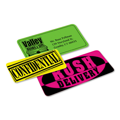 Avery High-Visibility Permanent Laser ID Labels, 2 x 4, Asst. Neon, 150/Pack