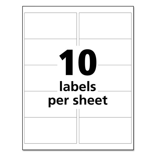 Avery UltraDuty GHS Chemical Waterproof and UV Resistant Labels, 2 x 4, White, 10/Sheet, 50 Sheets/Box