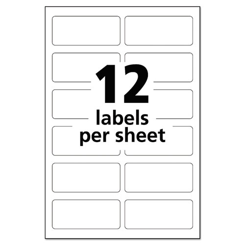 Avery Durable Permanent Multi-Surface ID Labels, Inkjet/Laser Printers, 0.75 x 1.75, White, 12/Sheet, 10 Sheets/Pack
