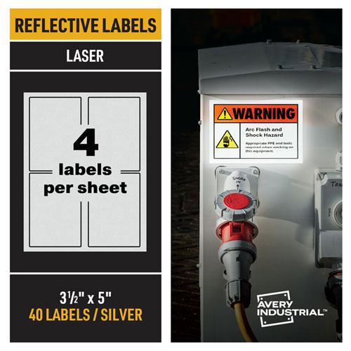 Avery Reflective Sign Labels, 3 1/2
