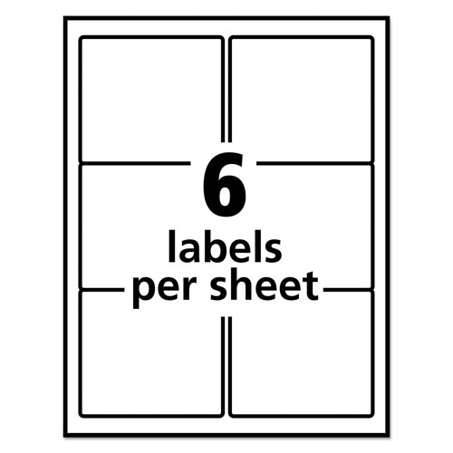 Avery Vibrant Laser Color-Print Labels w/ Sure Feed, 3 x 3 3/4, White, 150/PK