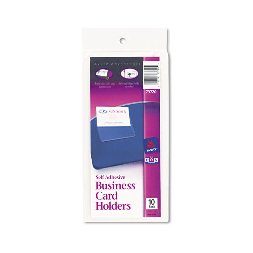 Avery Self-Adhesive Top-Load Business Card Holders, 3.5 x 2, Clear, 10/Pack