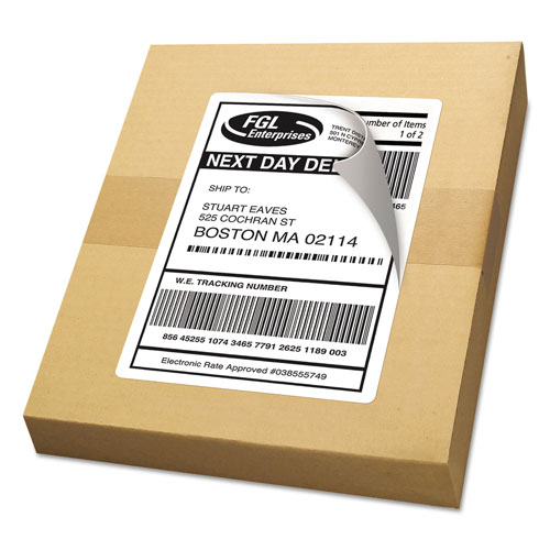 Avery Shipping Labels w/ TrueBlock Technology, Inkjet Printers, 5.5 x 8.5, White, 2/Sheet, 25 Sheets/Pack