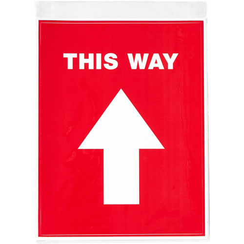 Avery THIS WAY Social Distancing Floor Decals - 5 - This Way Print/Message - Rectangular Shape - Pre-printed, Tear Resistant, Wear Resistant, Non-slip, Water Resistant, UV Coated, Durable, Removable, Scuff Resistant - Vinyl - Red, White