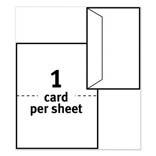 Avery Half-Fold Greeting Cards, Inkjet, 5 1/2 x 8.5, Matte White, 30/Box w/Envelopes