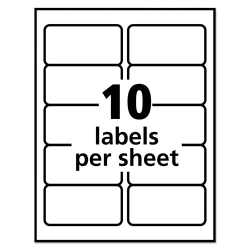 Avery Waterproof Shipping Labels with TrueBlock and Sure Feed, Laser Printers, 2 x 4, White, 10/Sheet, 500 Sheets/Box