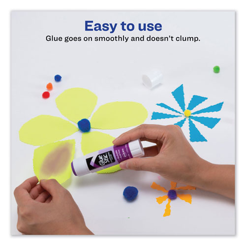 Avery Permanent Glue Stic Value Pack, 1.27 oz, Applies Purple, Dries Clear, 6/Pack