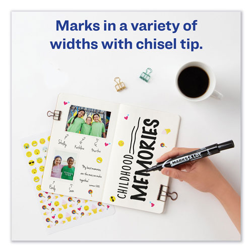 Avery MARKS A LOT Large Desk-Style Permanent Marker Value Pack, Broad Chisel Tip, Black, 36/Pack