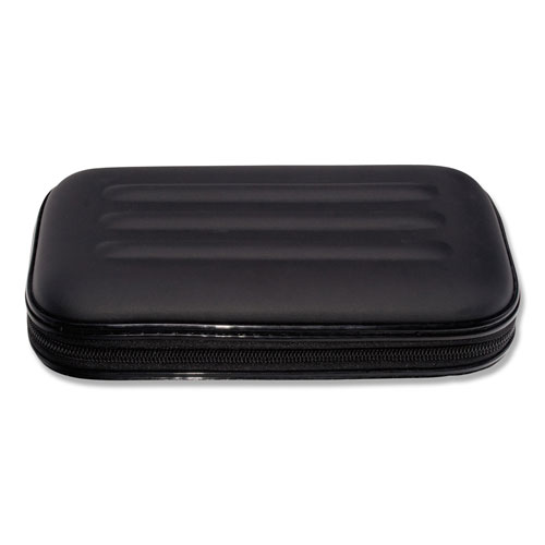 Advantus Large Soft-Sided Pencil Case, Fabric with Zipper Closure, Black