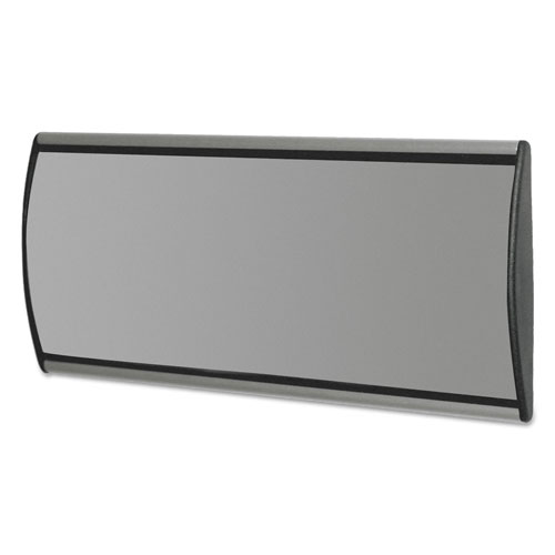 Advantus People Pointer Wall/Door Sign, Aluminum Base, 8.75 x 4, Black/Silver