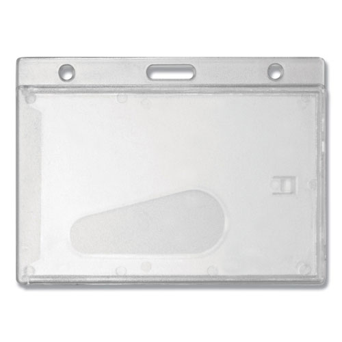 Advantus Frosted Rigid Badge Holder, 3.68 x 2.75, Clear, Horizontal, 25/Box