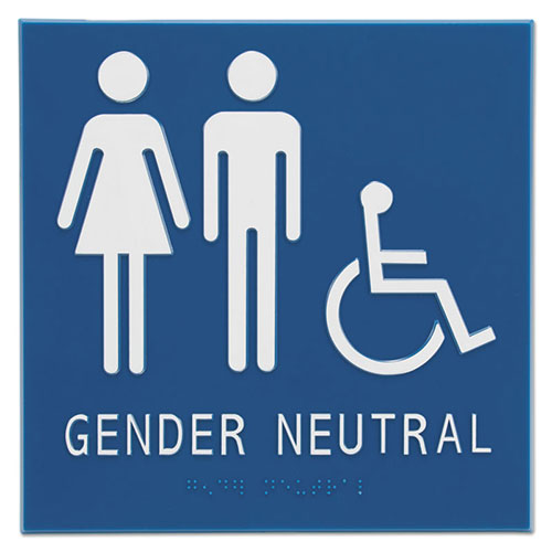 Advantus Gender Neutral ADA Signs, 8" x 8", Man, Woman & Wheelchair