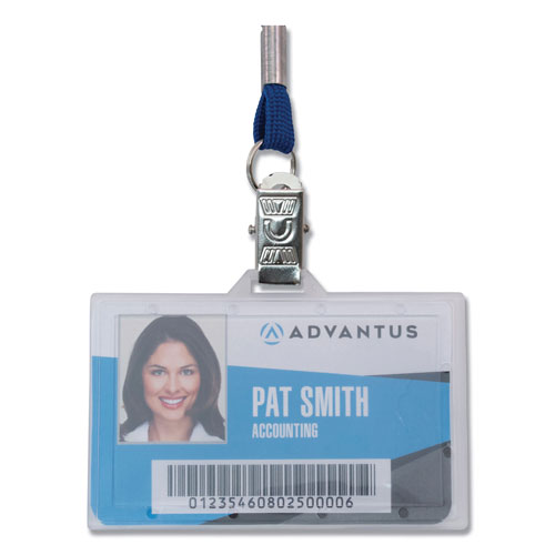 Advantus ID Card Holders, Horizontal, 3.68 x 2.25, Clear, 25/Pack