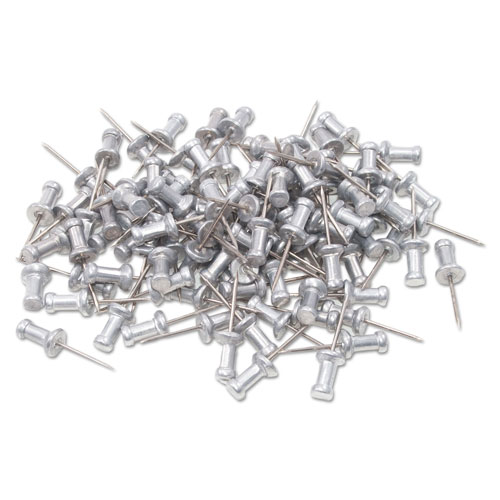 Advantus Aluminum Head Push Pins, Aluminum, Silver, 5/8
