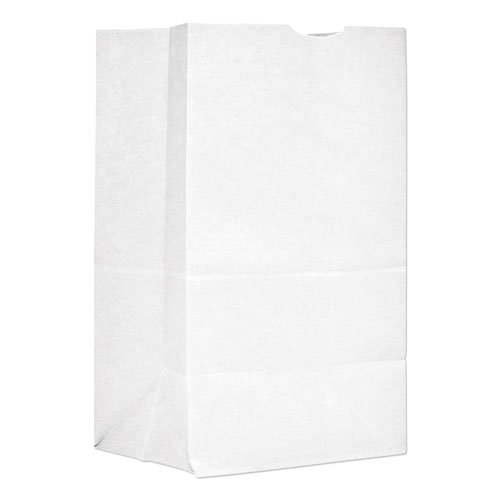 GEN #20 Squat Paper Grocery Bag, 40lb White, Std 8 1/4 x 5 15/16 x 13 3/8, 500 bags