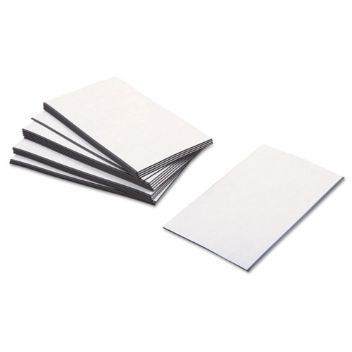 Baumgarten's Business Card Magnets, 3 1/2 x 2, White, Adhesive Coated, 25/Pack
