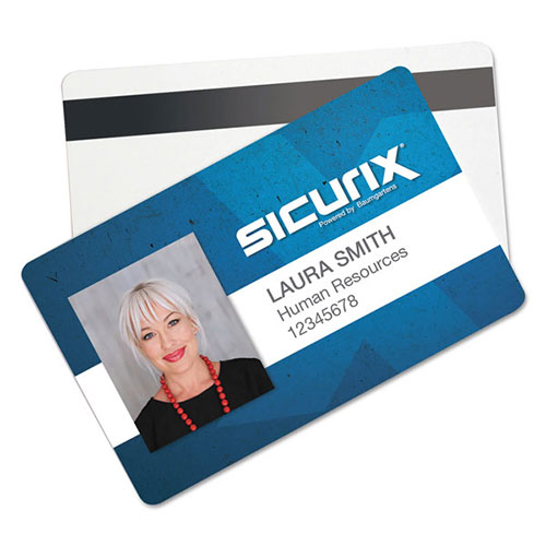 Baumgarten's SICURIX Blank ID Card with Magnetic Strip, 2 1/8 x 3 3/8, White, 100/Pack