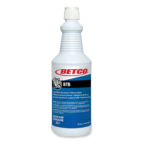 Betco BTB Mildew Stain Remover, Apple, 32 oz Spray Bottle, 12/Carton