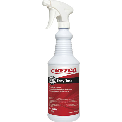 Betco Easy Task Spray Buff, Ready-To-Use Spray, 32 fl oz (1 quart), Clean Bouquet Scent, Milky Green, Clear
