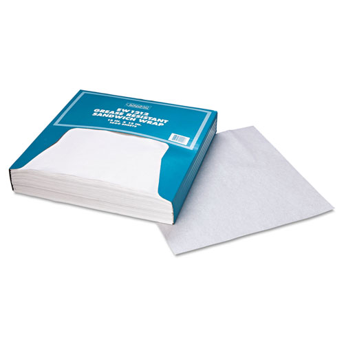 Bagcraft Grease-Resistant Paper Wraps and Liners, 12 x 12, White, 1000/Box, 5 Boxes/Carton