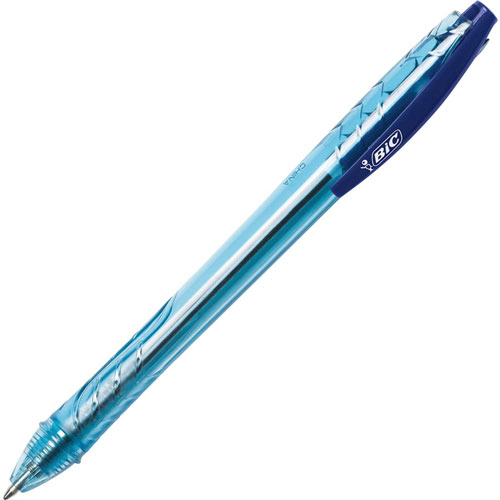 Bic ReVolution Ocean Retractable Ballpoint Pen, Blue, Semi-transparent Barrel,1 Dozen