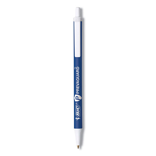 Bic PrevaGuard Retractable Ballpoint Pen, Medium 1 mm, Blue Ink/Barrel, Dozen