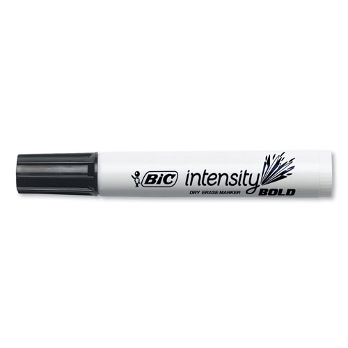 Bic Intensity Bold Tank-Style Dry Erase Marker, Broad Chisel Tip, Black, Dozen