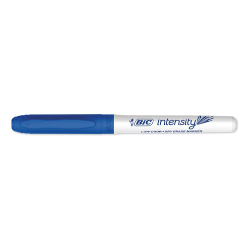 Bic Intensity Low Odor Dry Erase Marker, Fine Bullet Tip, Blue, Dozen