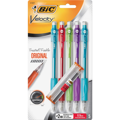 Bic Mechanical Pencil, Refillable, Rubbergrip, .9mm, Assorted