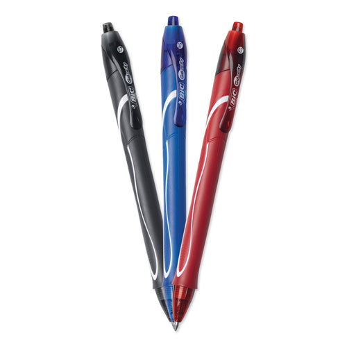 Bic Gel-ocity Quick Dry Retractable Gel Pen, 0.7mm, Assorted Ink/Barrel, Dozen