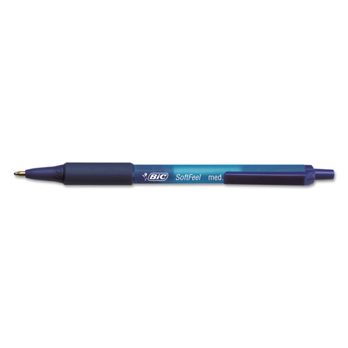 Bic Soft Feel Retractable Ballpoint Pen, Medium 1mm, Blue Ink/Barrel, Dozen