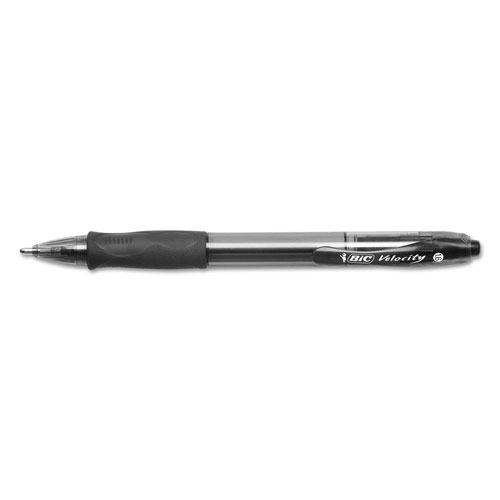 Bic Velocity Atlantis Bold Retractable Ballpoint Pen, 1.6mm, Black Ink & Barrel, 36/Pack