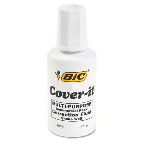 Bic Cover-It Correction Fluid, 20 ml Bottle, White