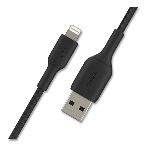 Belkin BOOST CHARGE Braided Lightning to USB-A ChargeSync Cable, 6.6 ft, Black