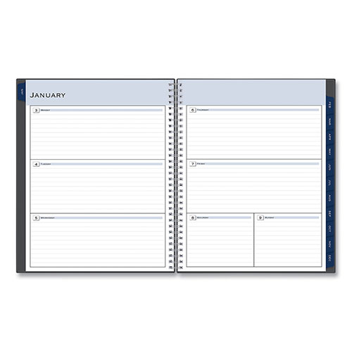 Blue Sky Notes Professional Notebook, Flexible Cover, Twin-Wire Binding, 8.5 x