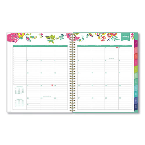 Blue Sky Day Designer Peyton Create-Your-Own Cover Weekly/Monthly Planner, Floral Artwork, 11 x 8.5, White, 12-Month (Jan-Dec): 2024