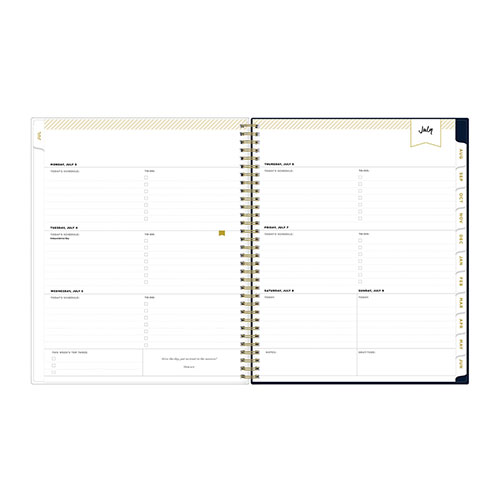 Blue Sky Day Designer Peyton Create-Your-Own Cover Weekly/Monthly Planner, Floral, 11 x 8.5, Navy, 12-Month (July to June): 2023-2024