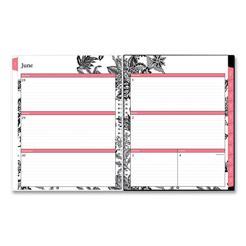 Blue Sky Analeis Create-Your-Own Cover Weekly/Monthly Planner, Floral, 11 x 8.5, White/Black/Coral, 12-Month (July to June): 2023-2024