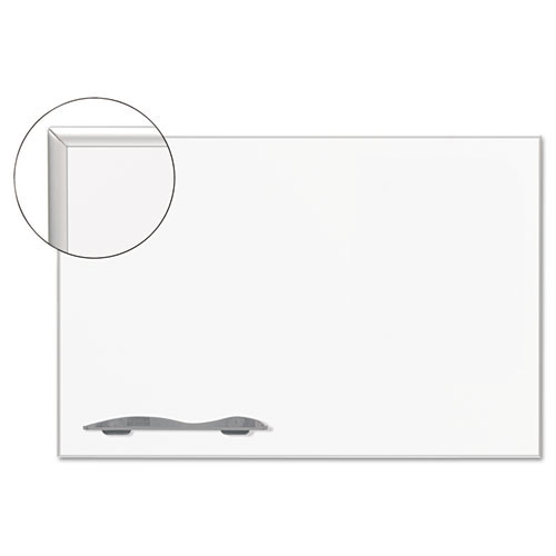 Balt Ultra-Trim Magnetic Board, Dry Erase Porcelain/Steel, 48 x 33 3/4, White/Silver