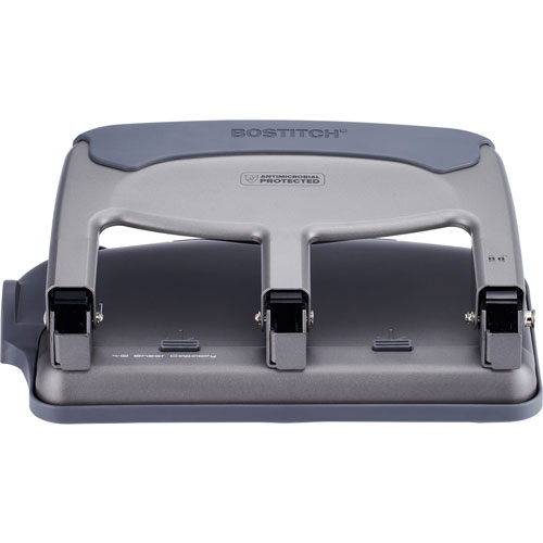 Stanley Bostitch EZ Squeeze 40-sheet 3-Hole Punch - 3 Punch Head(s) - 40 Sheet of 20lb Paper - 9/32