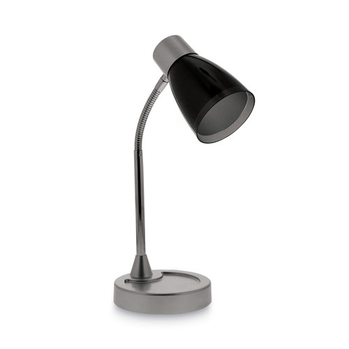 Bostitch® Adjustable LED Desk Lamp, 4.5" dia Base, 20" Tall, Chrome/Black