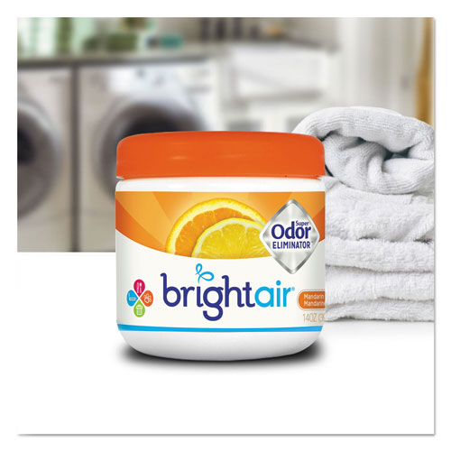 Bright Air Super Odor Eliminator, Mandarin Orange and Fresh Lemon, 14 oz, 6/Carton