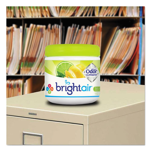 Bright Air Super Odor Eliminator, Zesty Lemon and Lime, 14 oz, 6/Carton