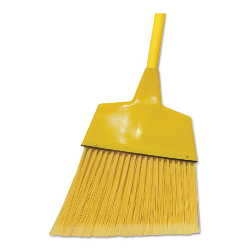 Boardwalk Poly Fiber Angled-Head Lobby Brooms, 55", Yellow Lacquered Wood Handle, 12/Carton