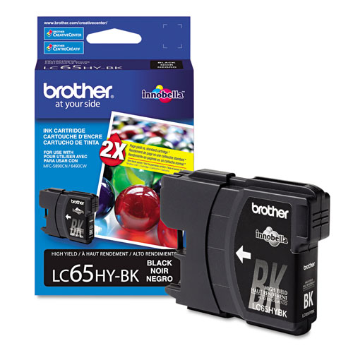 Brother LC65HYBK Innobella High-Yield Ink, 900 Page-Yield, Black