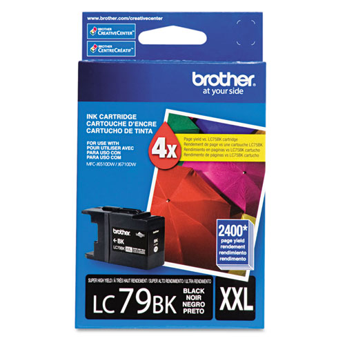 Brother LC79BK Innobella Super High-Yield Ink, 2400 Page-Yield, Black