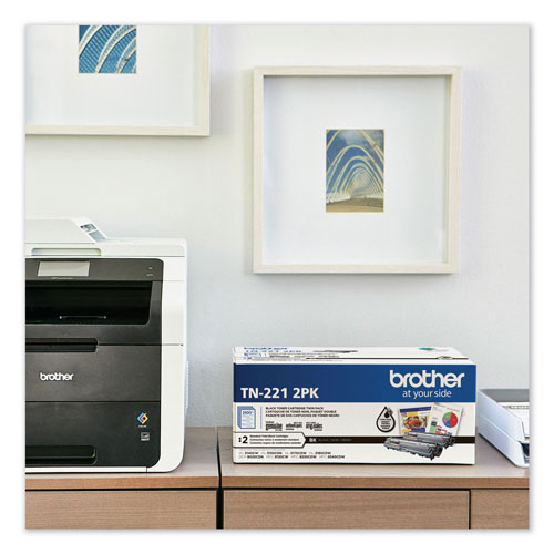 Brother TN2212PK Toner, 2500 Page-Yield, Black, 2/Pack