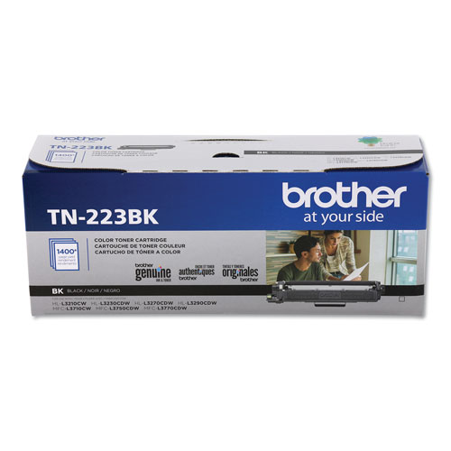 Brother TN223BK Toner, 1400 Page-Yield, Black